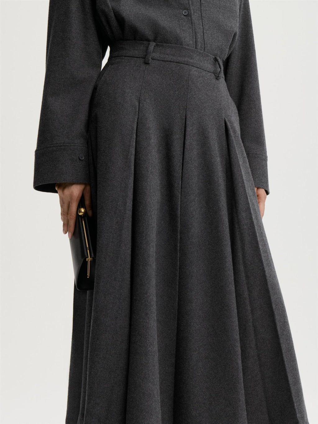Eden Cotton maxi skirt Dark Grey Melange