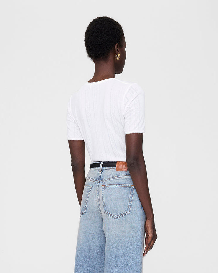 PIA pointelle T-SHIRT OFF WHITE