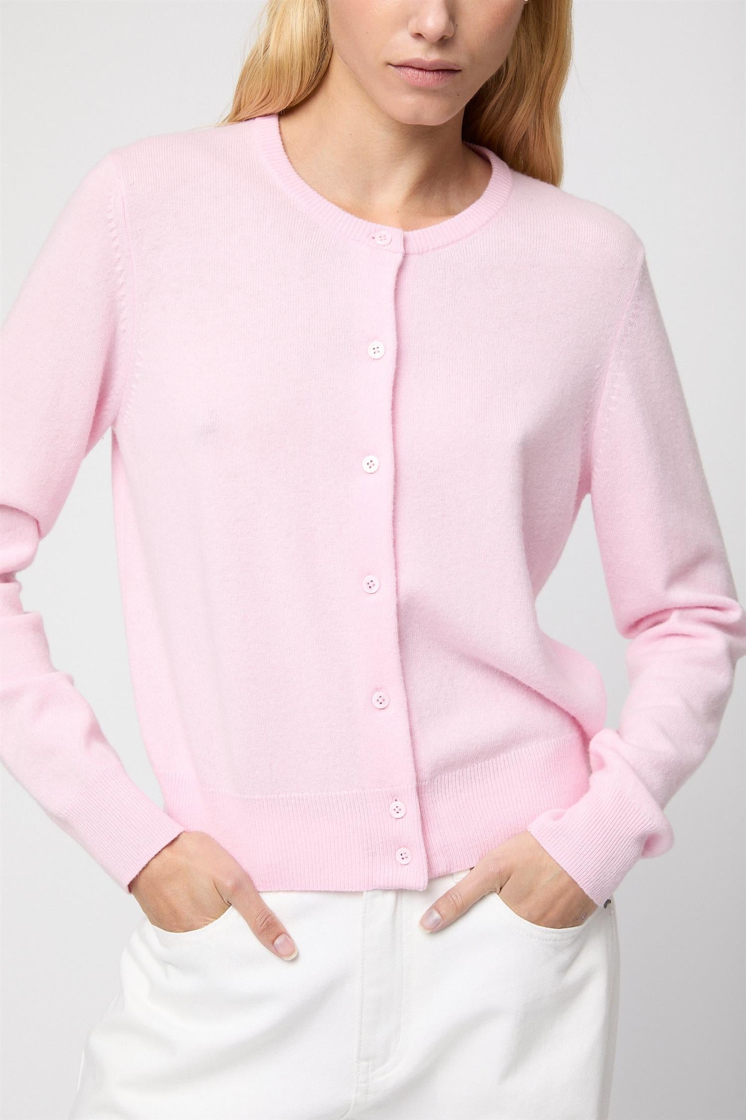 Classic Wool Cardigan Ballet Pink