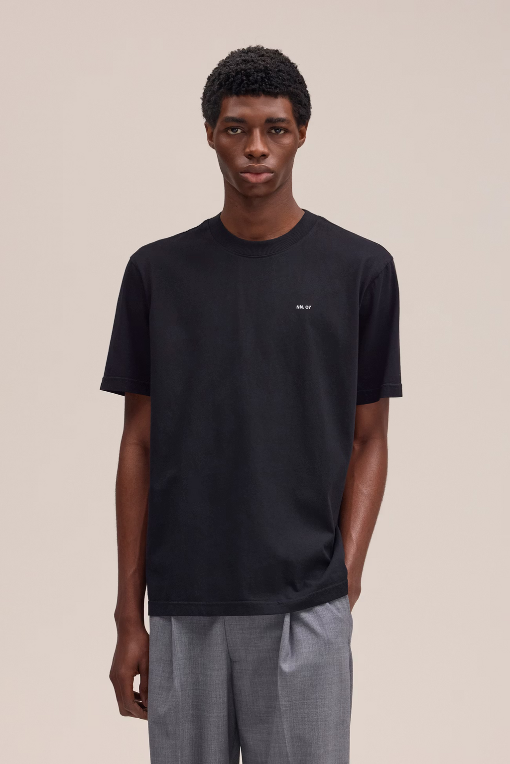 Adam Casual logo Pima T-shirt 3209 Black