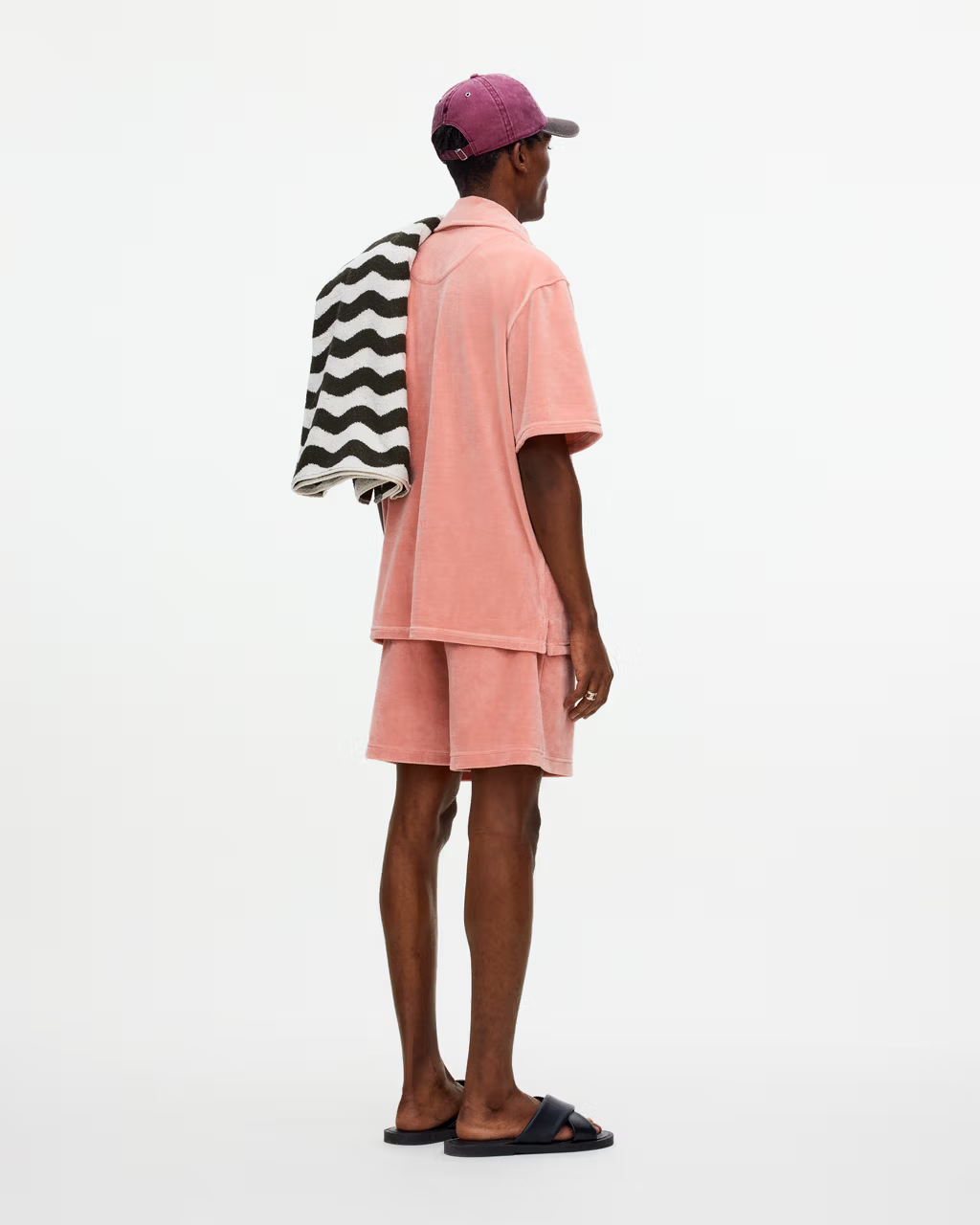 Girona Velour Polo Shirt Peach Pink