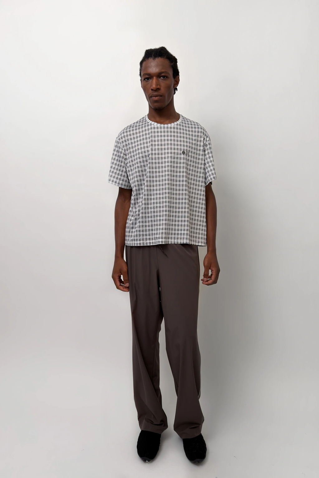 Side Striped Wide Pants Brown