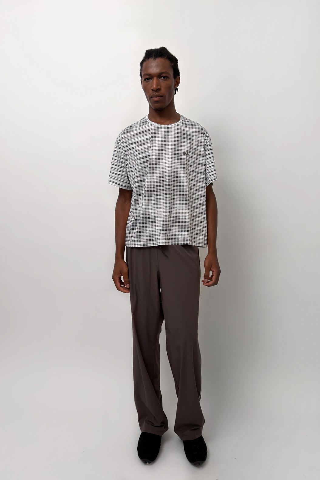 Side Striped Wide Pants Brown