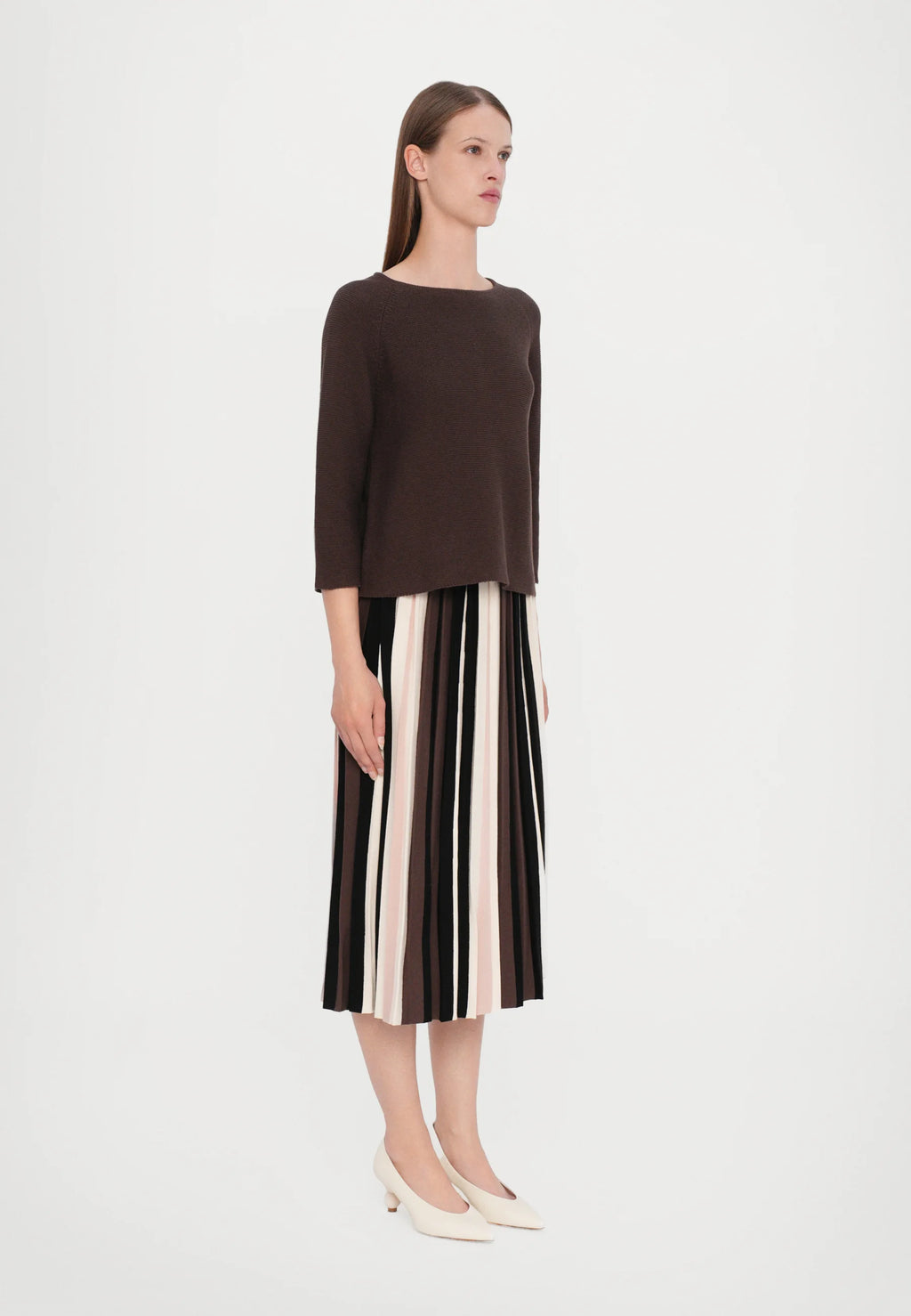 Addotto knitted cotton sweater Dark Brown