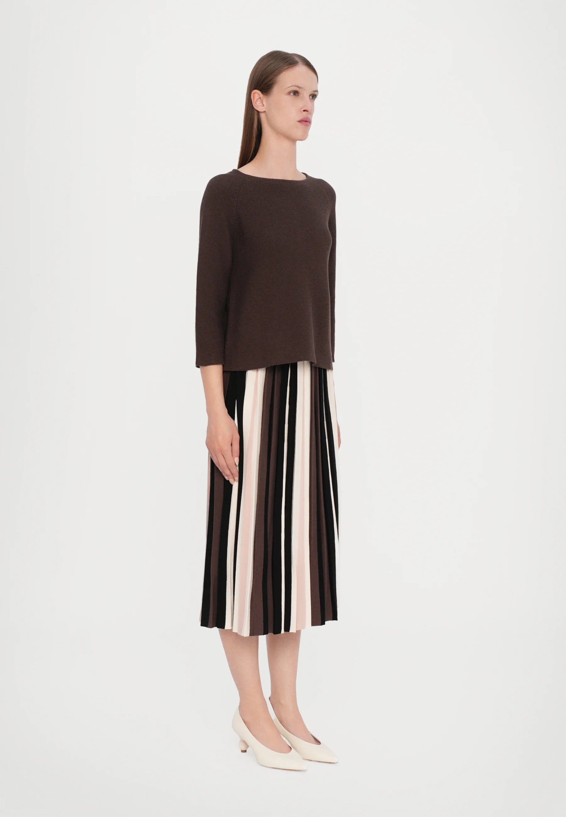 Addotto knitted cotton sweater Dark Brown