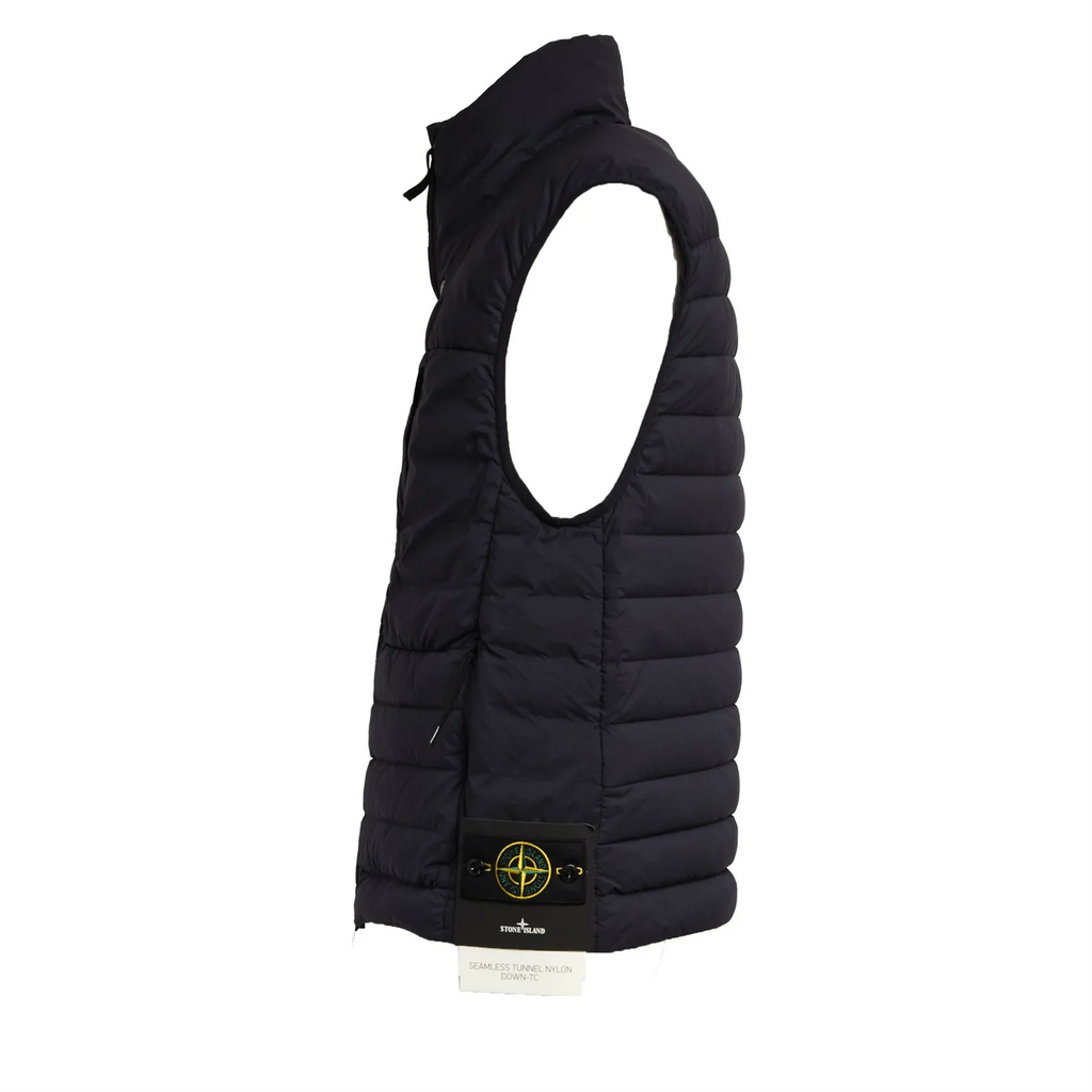 SEAMLESS TUNNEL NYLON DOWN-TC VEST BLACK
