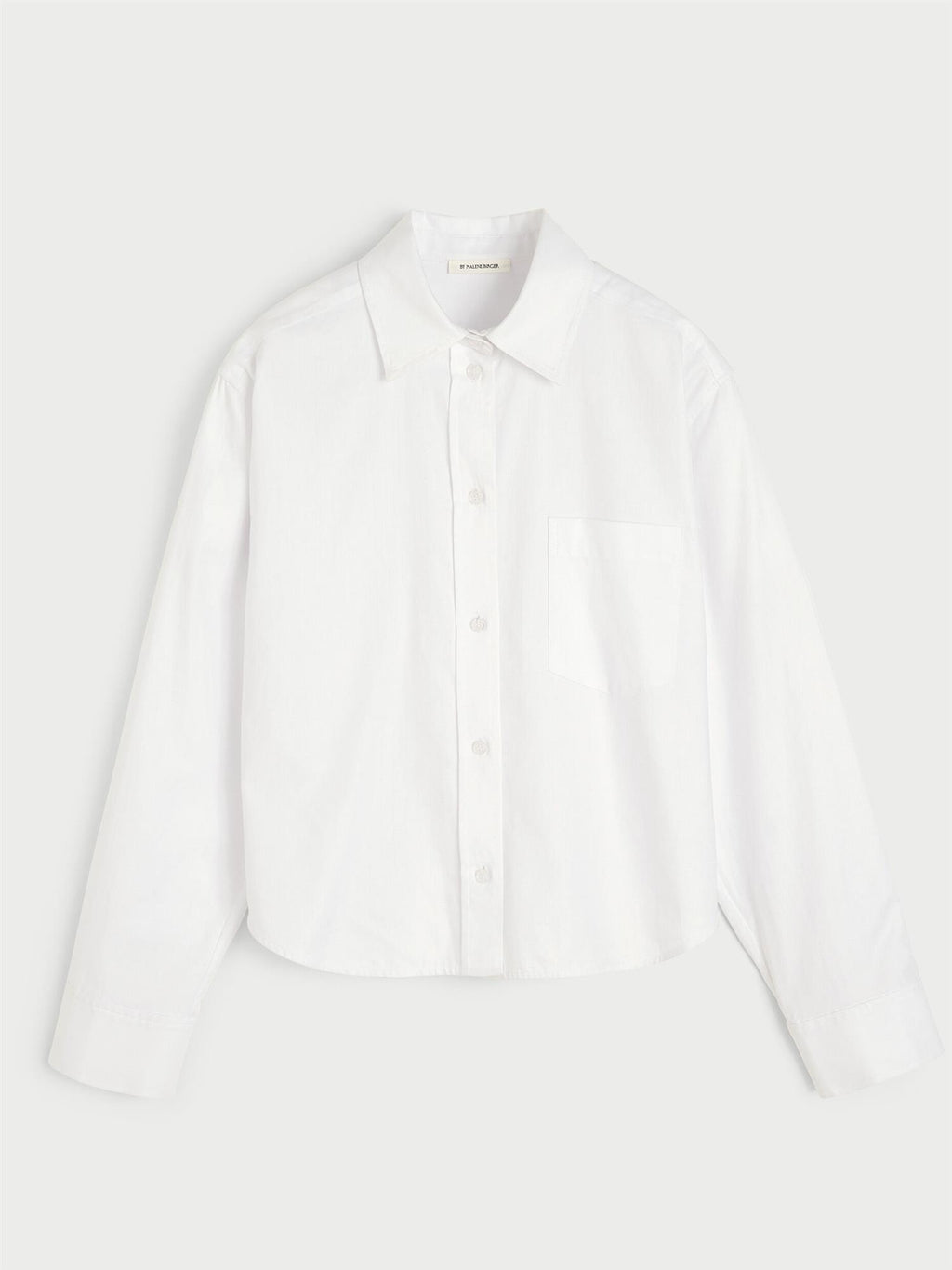 Audrey Cropped shirt White Herringbone