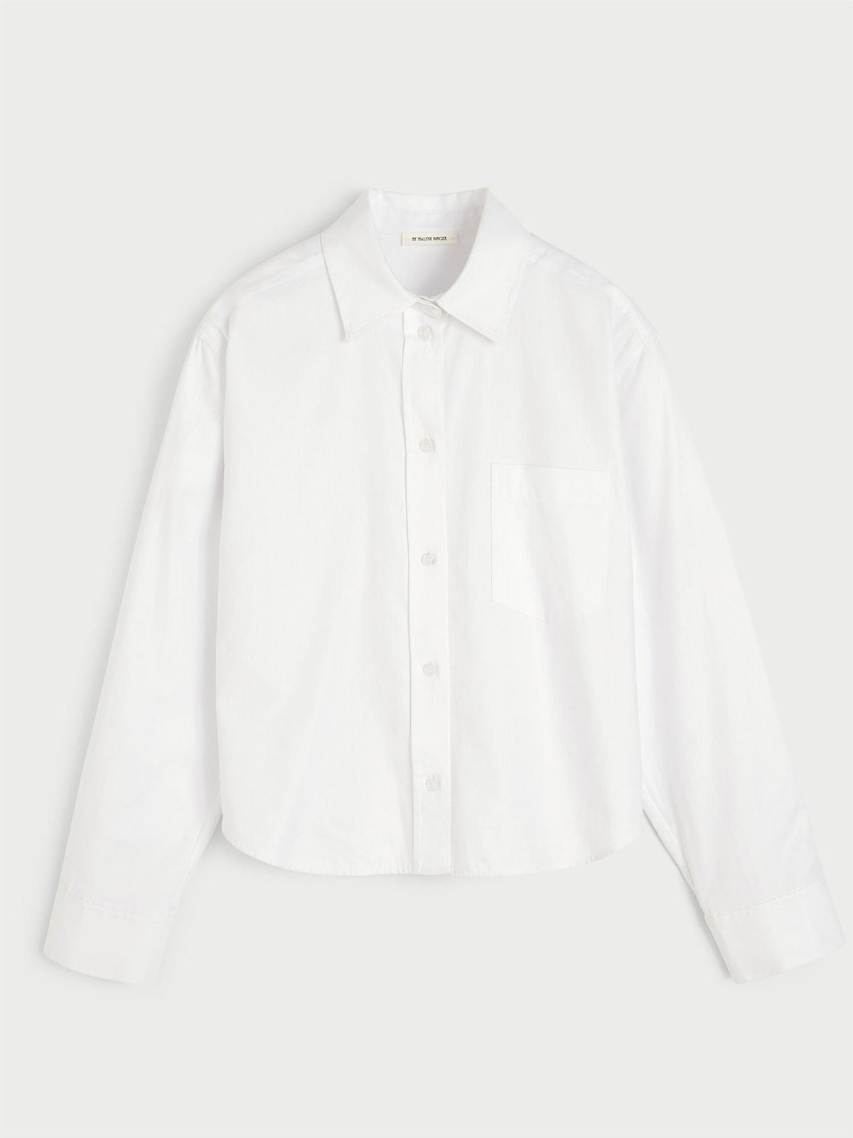 Audrey Cropped shirt White Herringbone