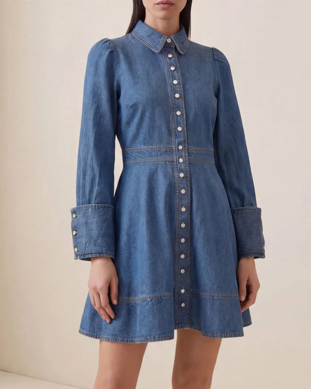 Denim Mini Dress French Blue