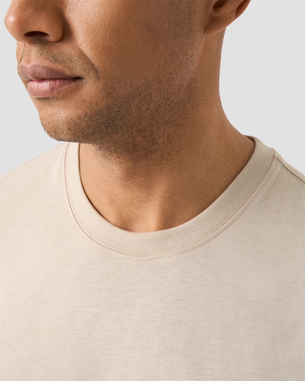 Single Jersey Supima Cotton T-shirt Beige