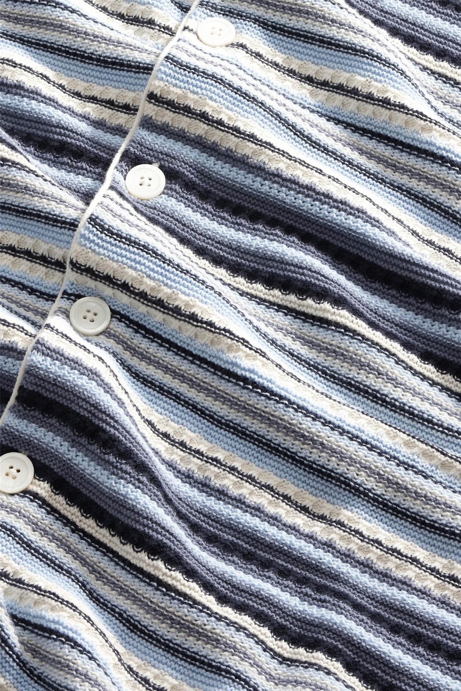 Nolan Textured Stitch Polo Cardigan Navy Multi