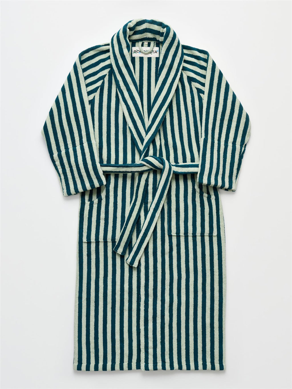 NARAM BATHROBE sea foam/deep teal