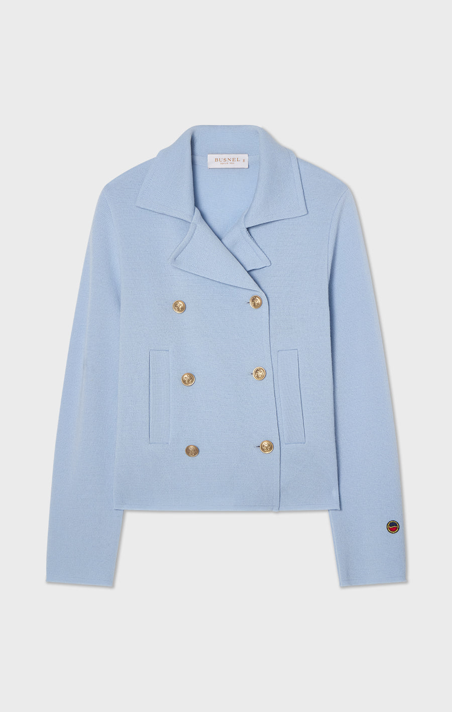 INDRA KNITTED WOOL JACKET Ice Blue