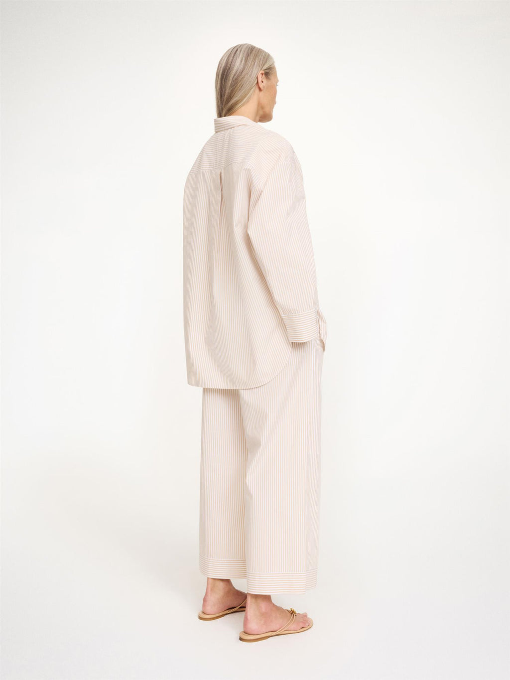 DERRIS Organic Cotton Shirt Dark Sand Strip