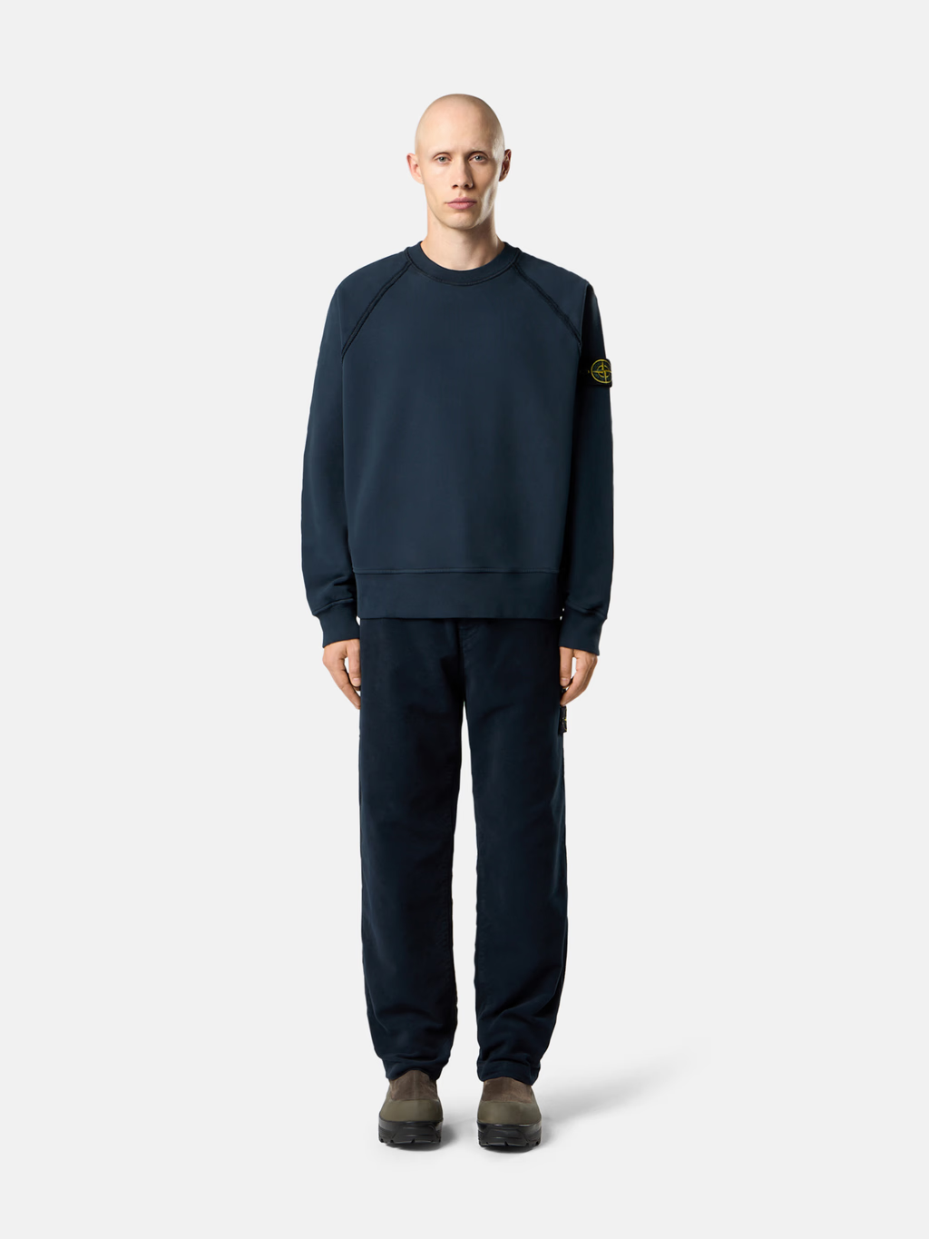 OVERSIZED BRUSHED ORGANIC COTTON RAGLAN SWEATSHIRT NAVY