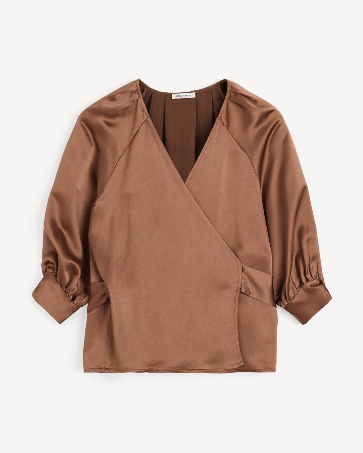 Pacey satin blouse Latte Brown