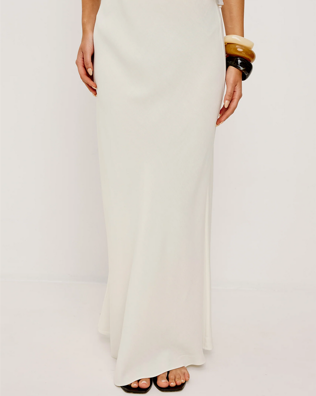 ROMINA VISCOSE/LINEN SKIRT IVORY