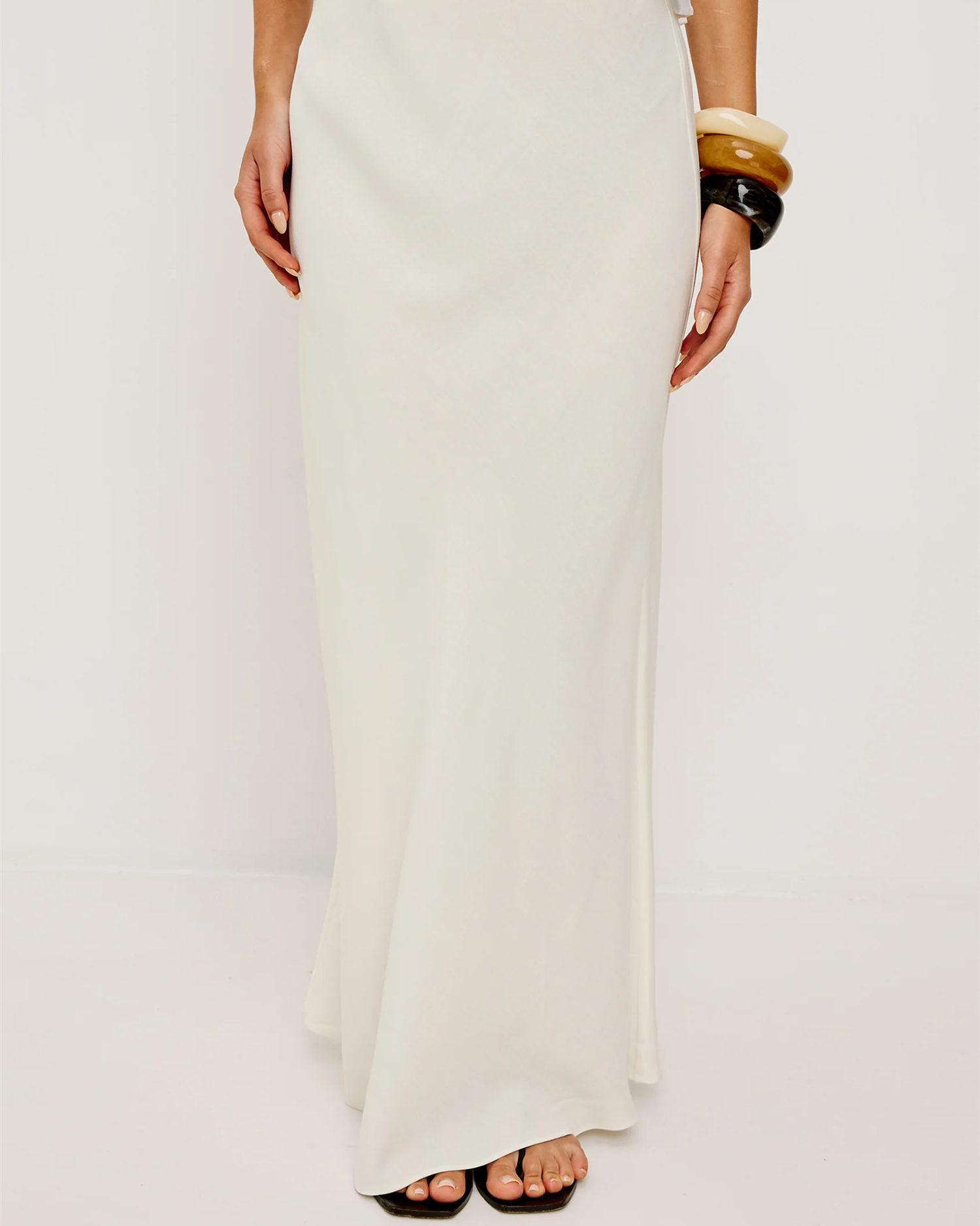 ROMINA VISCOSE/LINEN SKIRT IVORY
