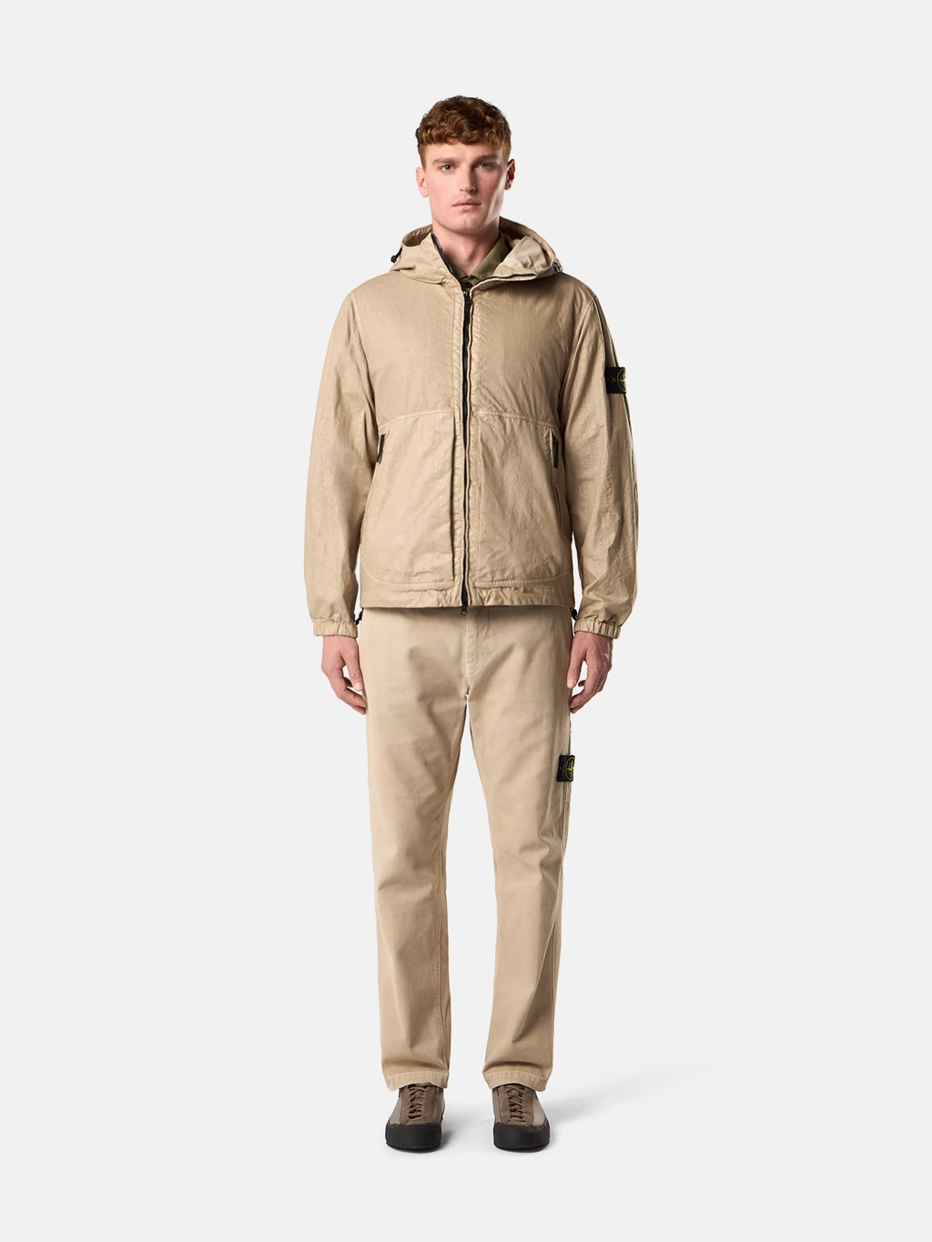 ORGANIC-LOOK NYLON PANAMA-TC JACKET DESERT
