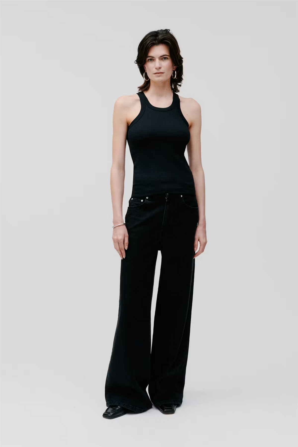 Finley Ribbed Tank Top Black
