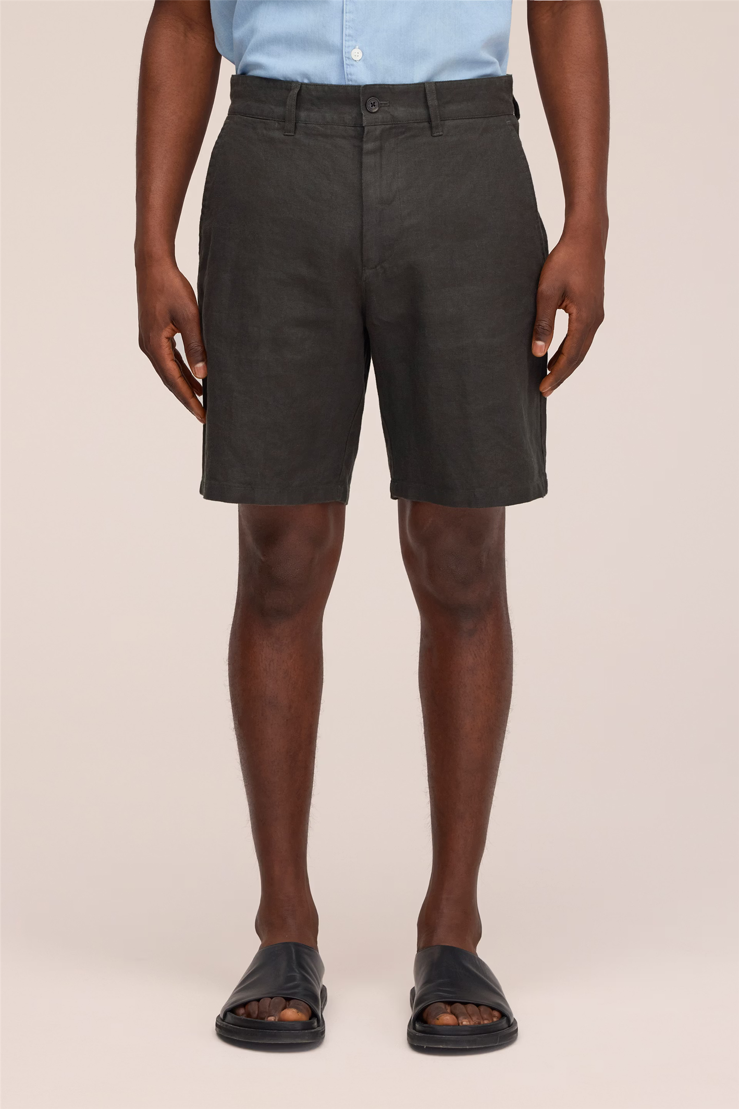 Aden 1454 Linen Shorts Dark Army