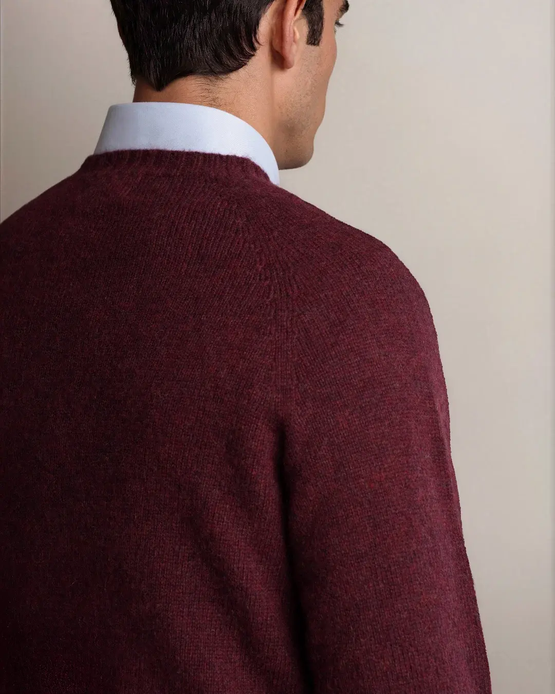 Shetland Wool Sweater Burgundy