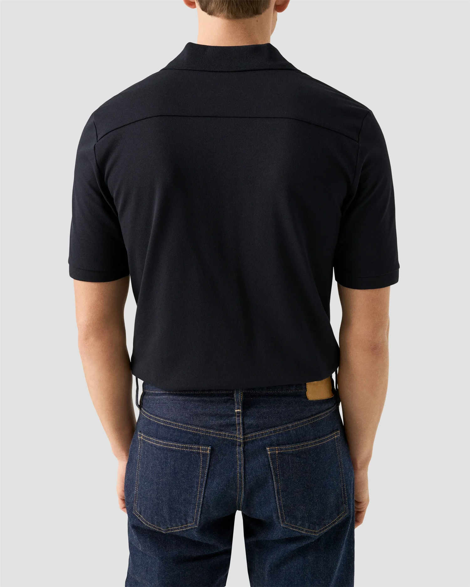 Pima Cotton Pique Polo T-Shirt Navy Blue