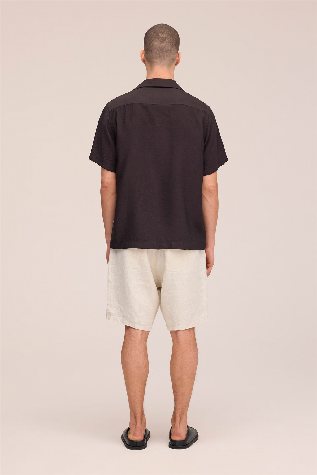 Hank 5971 Open Collar Tencel Shirt Dusky Port