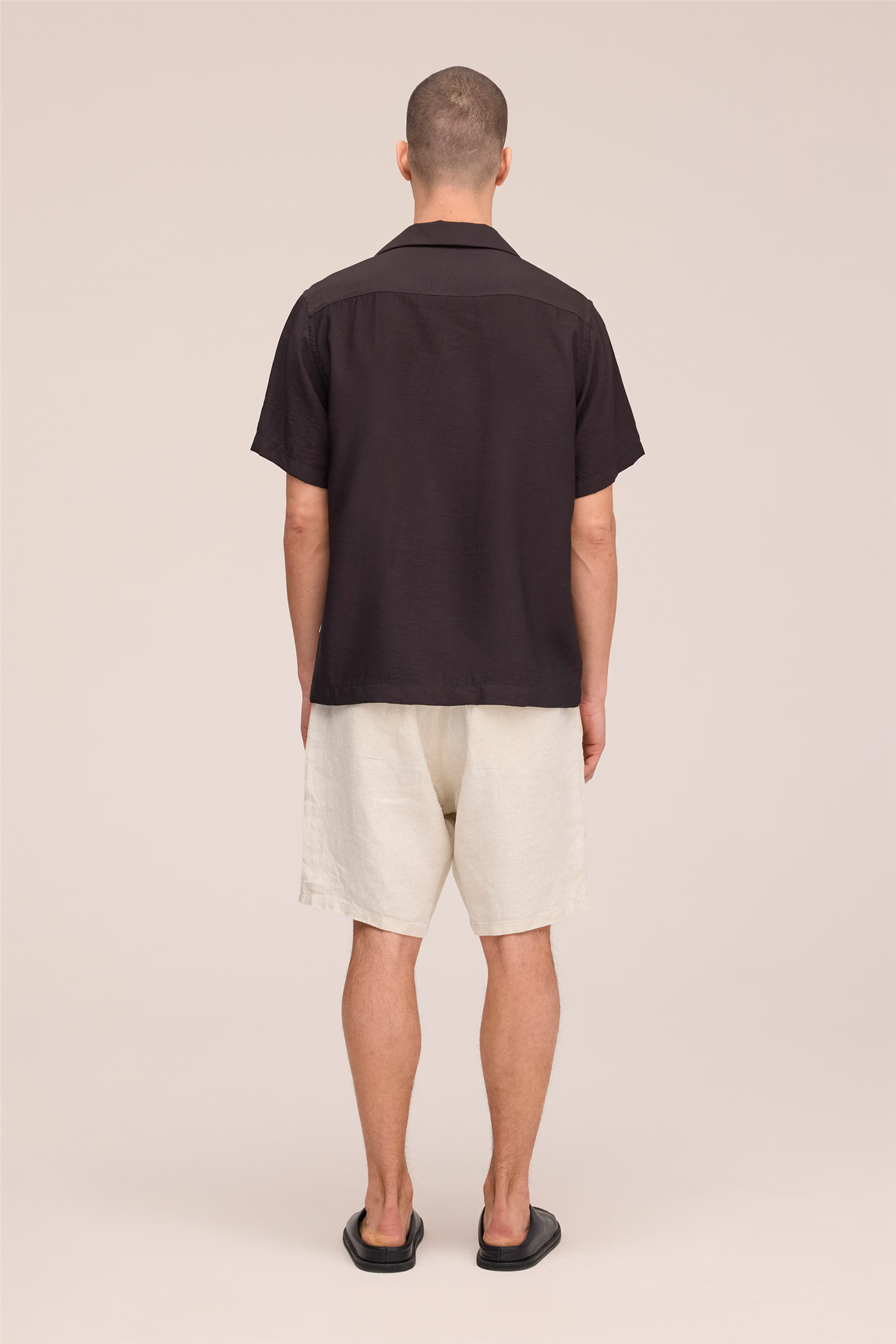 Hank 5971 Open Collar Tencel Shirt Dusky Port