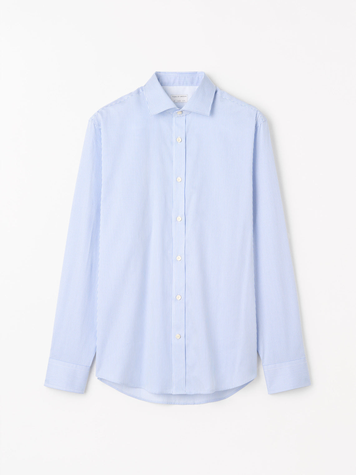 Adley C Cotton Striped Shirt Blue