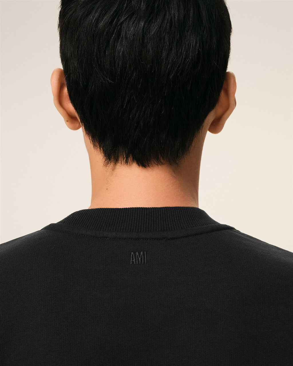 LOOPBACK COTTON AMI DE COEUR SWEATSHIRT BLACK/WHITE