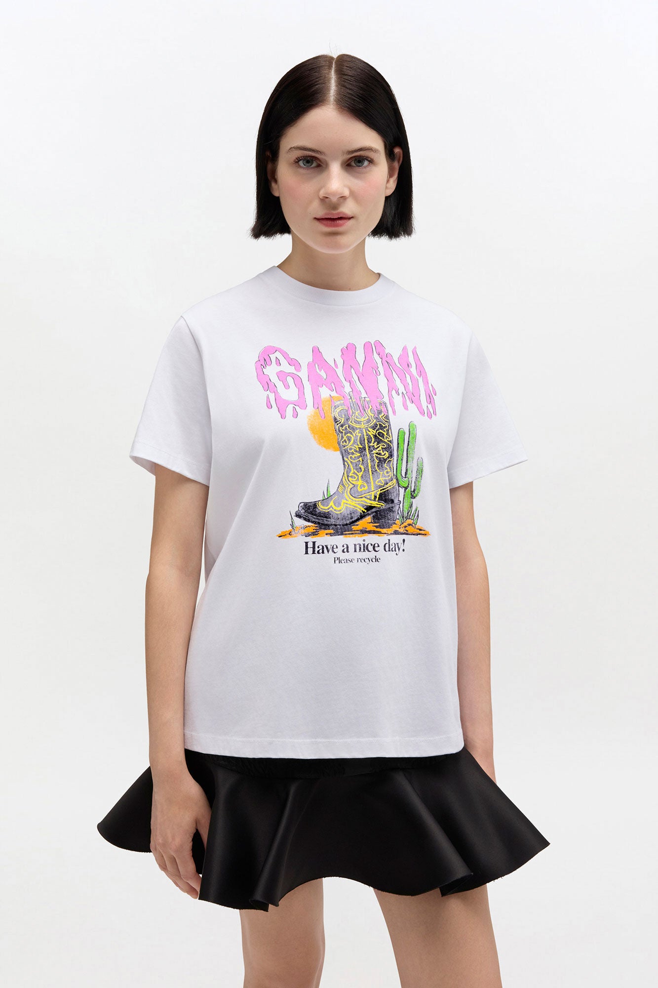 Boots Print T-shirt Bright White