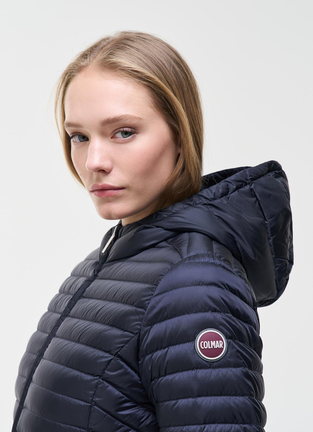 LIGHTWEIGHT DOWN JACKET WITH HOOD NAVY BLUE