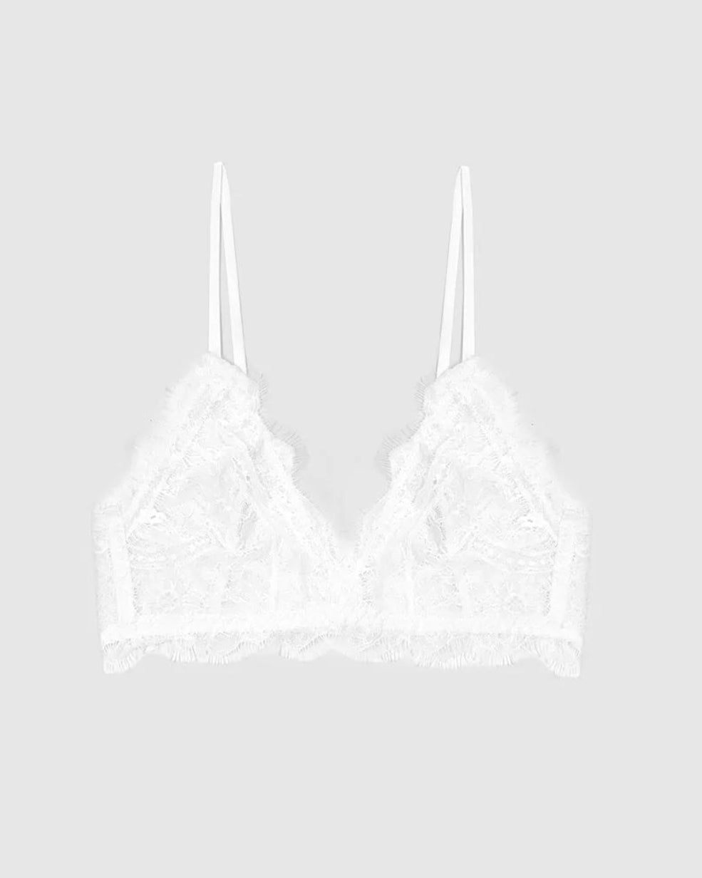 LACE BRA WITH TRIM IVORY