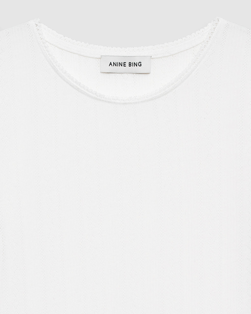 PIA pointelle T-SHIRT OFF WHITE