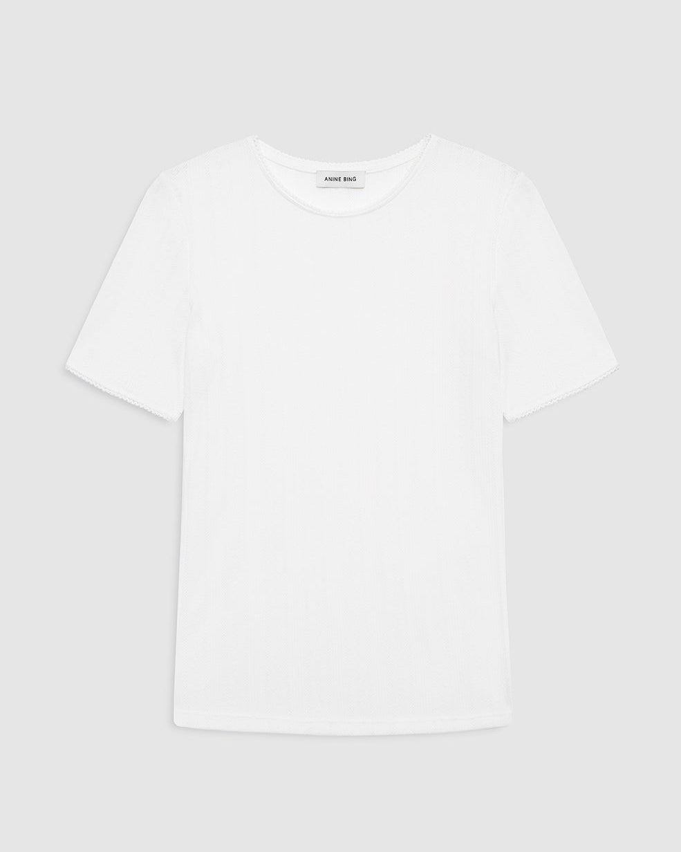 PIA pointelle T-SHIRT OFF WHITE