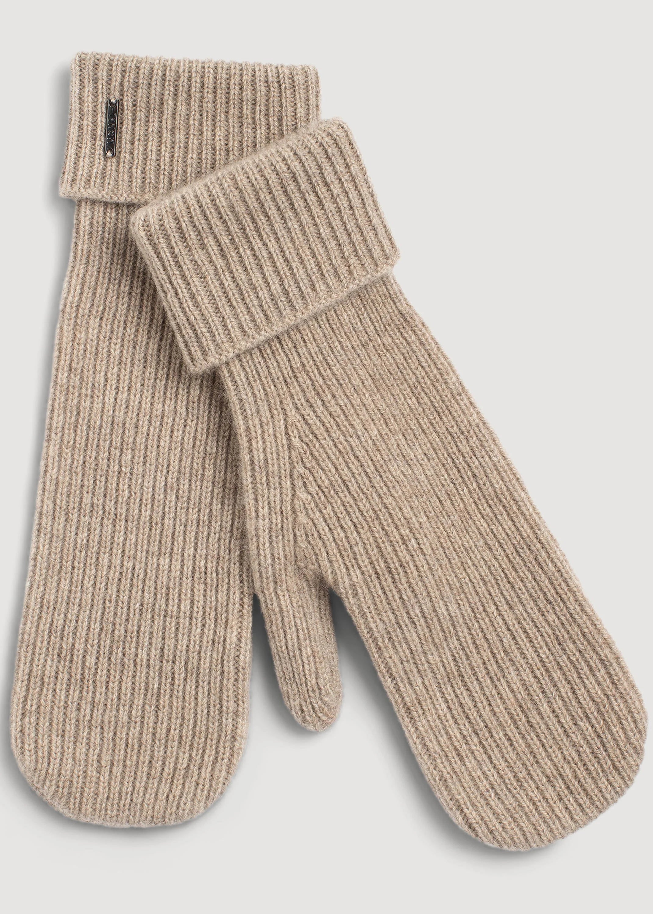 Bella Cashmere Mitten Dark Beige