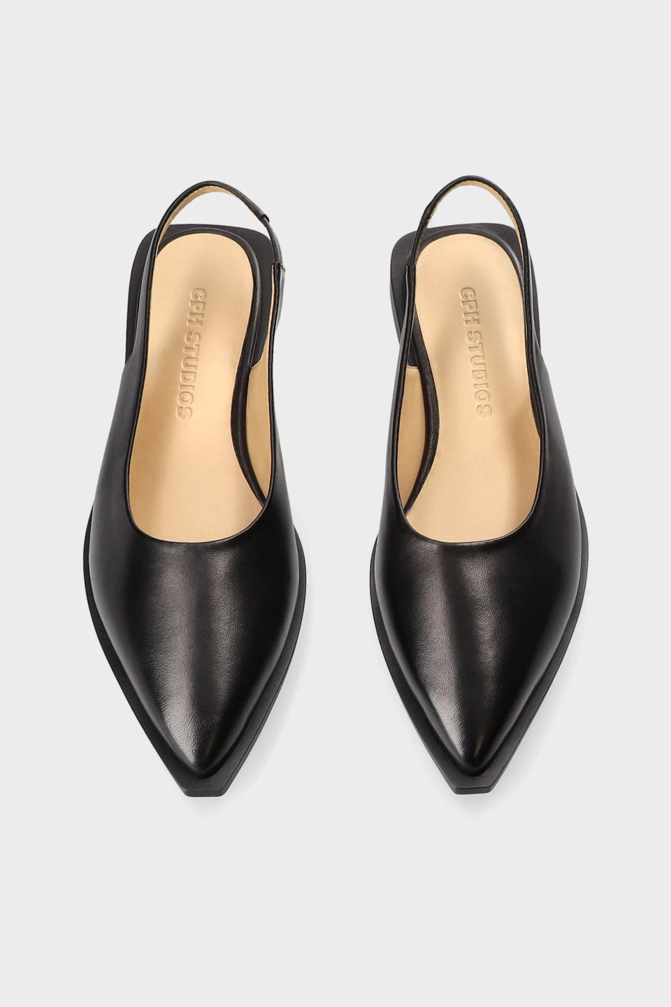CPH416 Leather Ballerina Flats Black