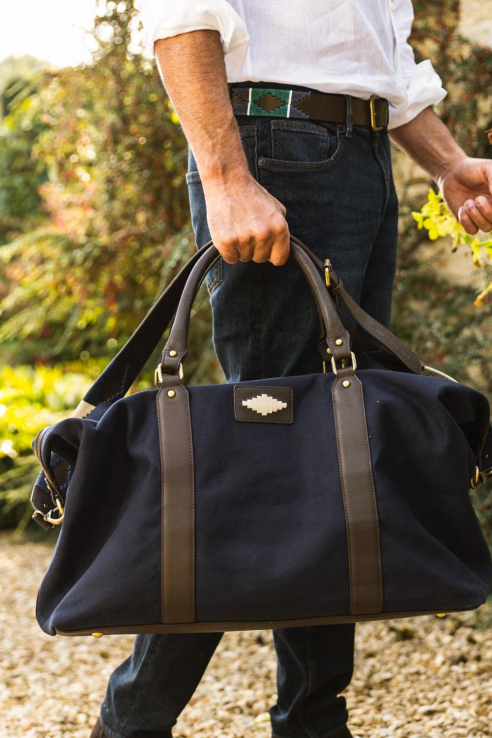 pampeano caballero canvas weekend bag Navy