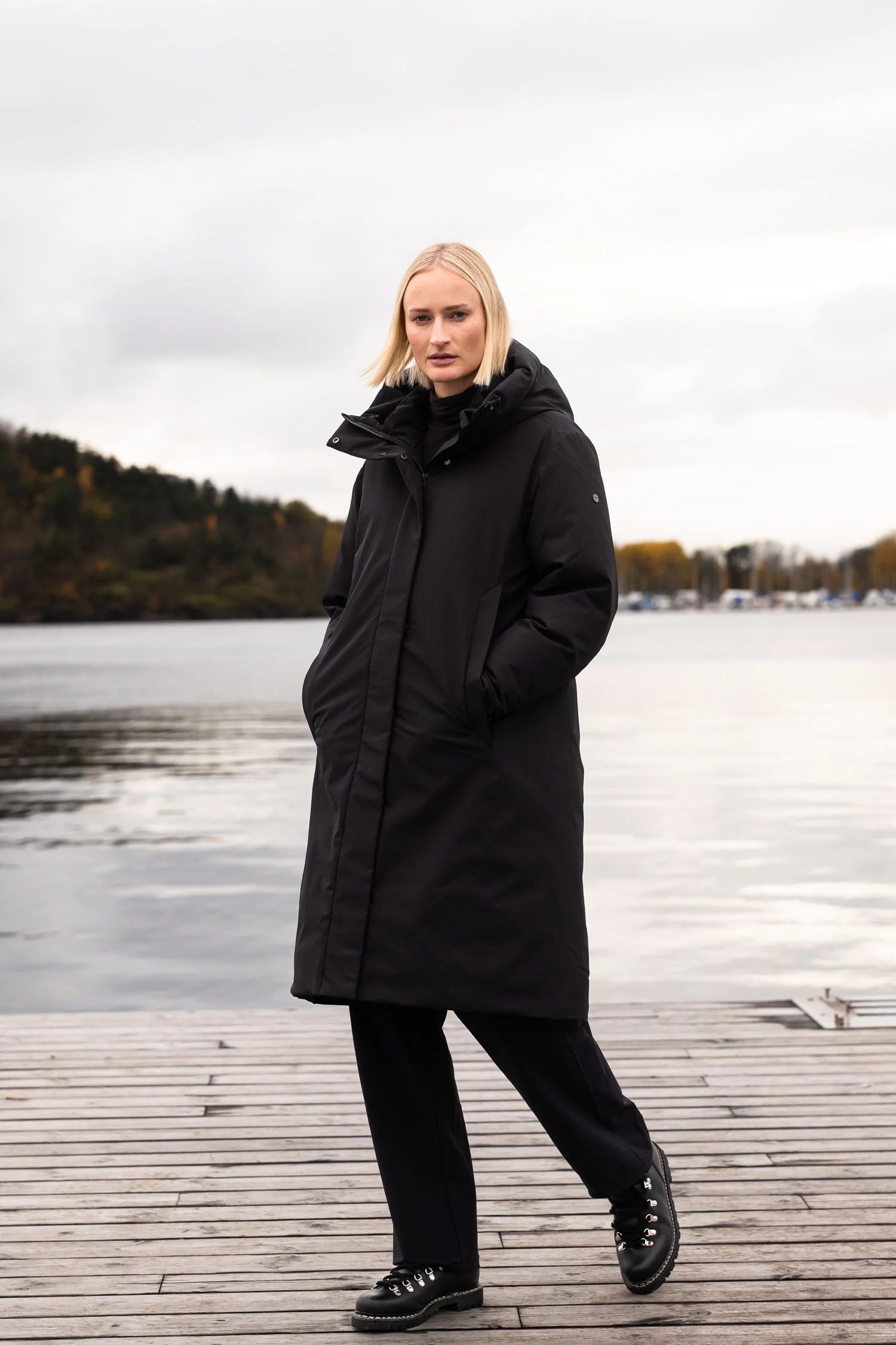 Path Padded Coat Onyx