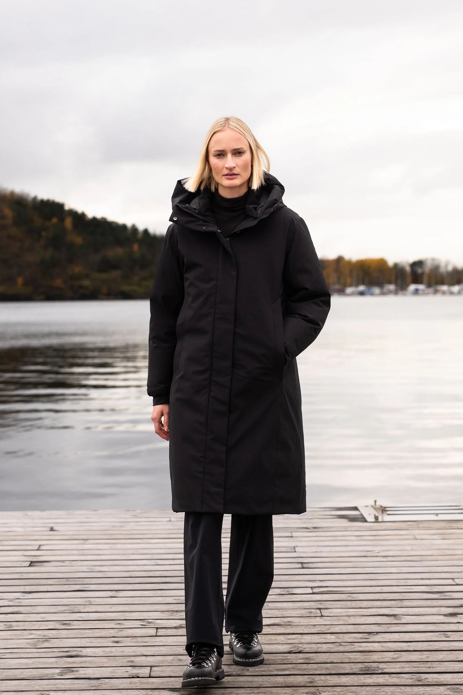 Path Padded Coat Onyx