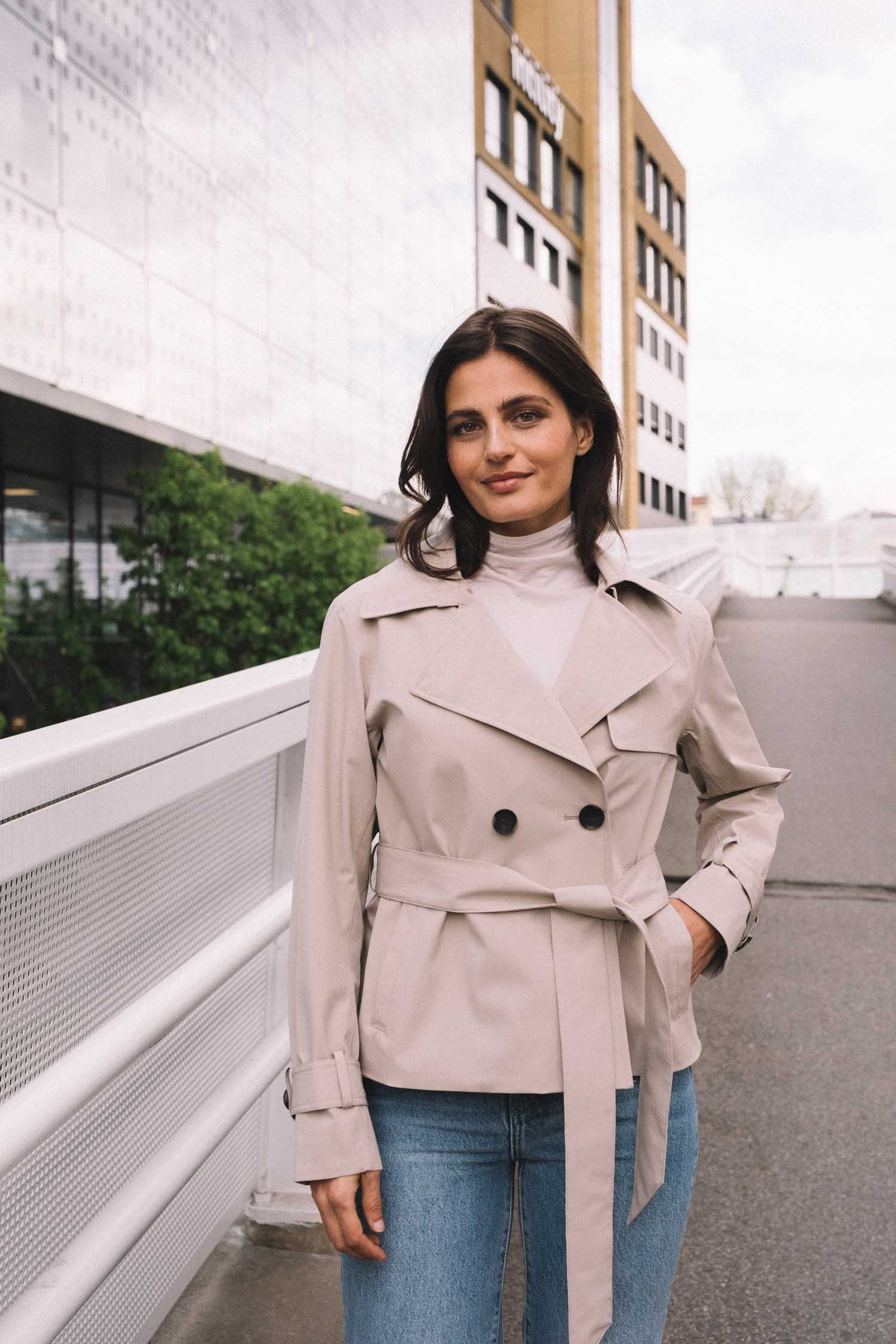 NODE Short Trench Jacket Khaki