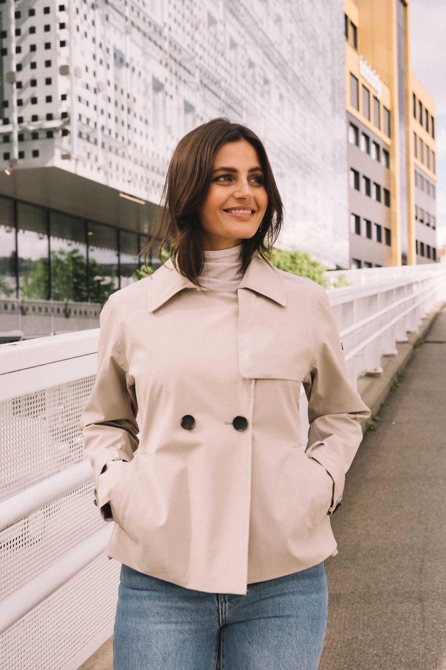 NODE Short Trench Jacket Khaki