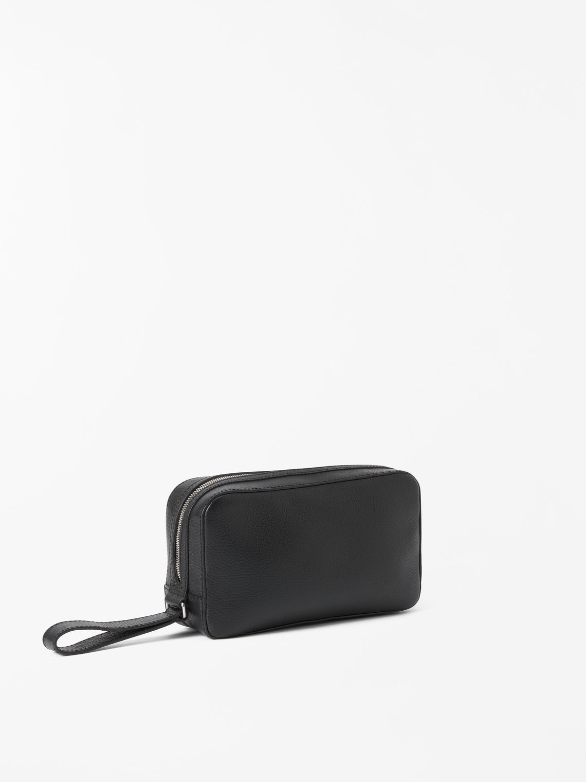 Wes Leather Wash Bag Black