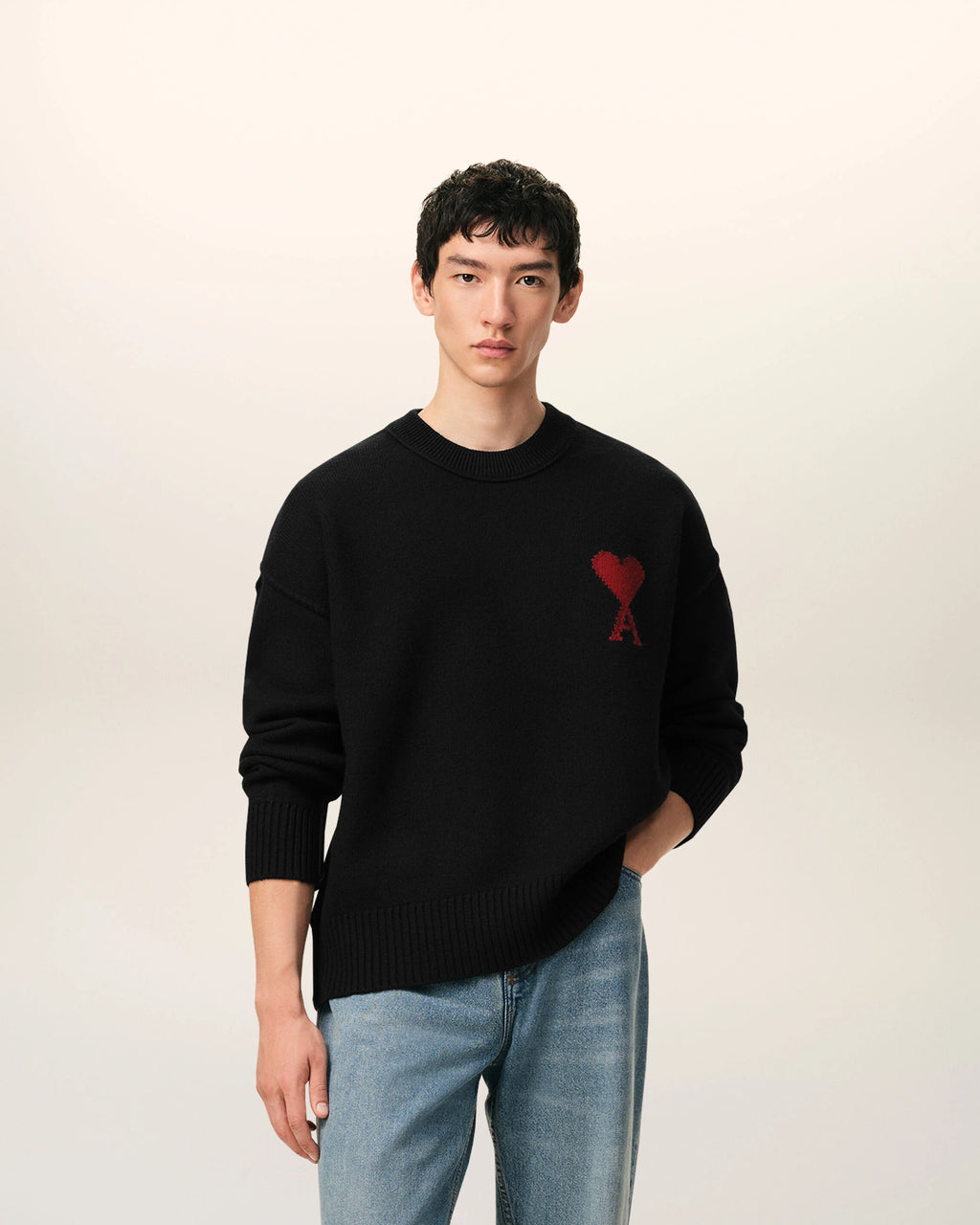 WOOL AMI DE COEUR SWEATER BLACK/RED