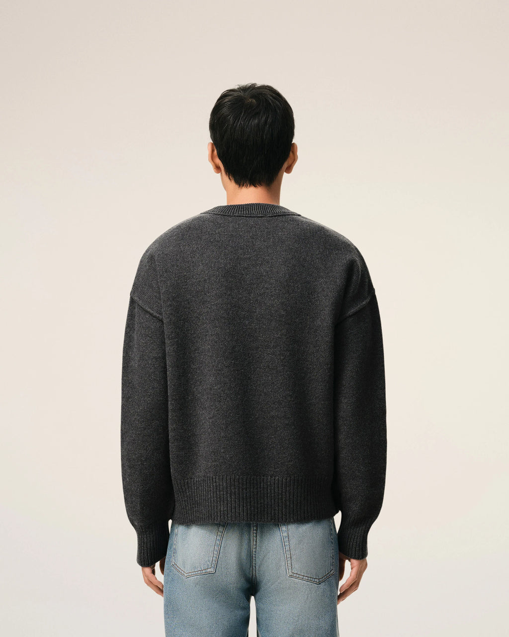 WOOL AMI DE COEUR SWEATER GREY/RED