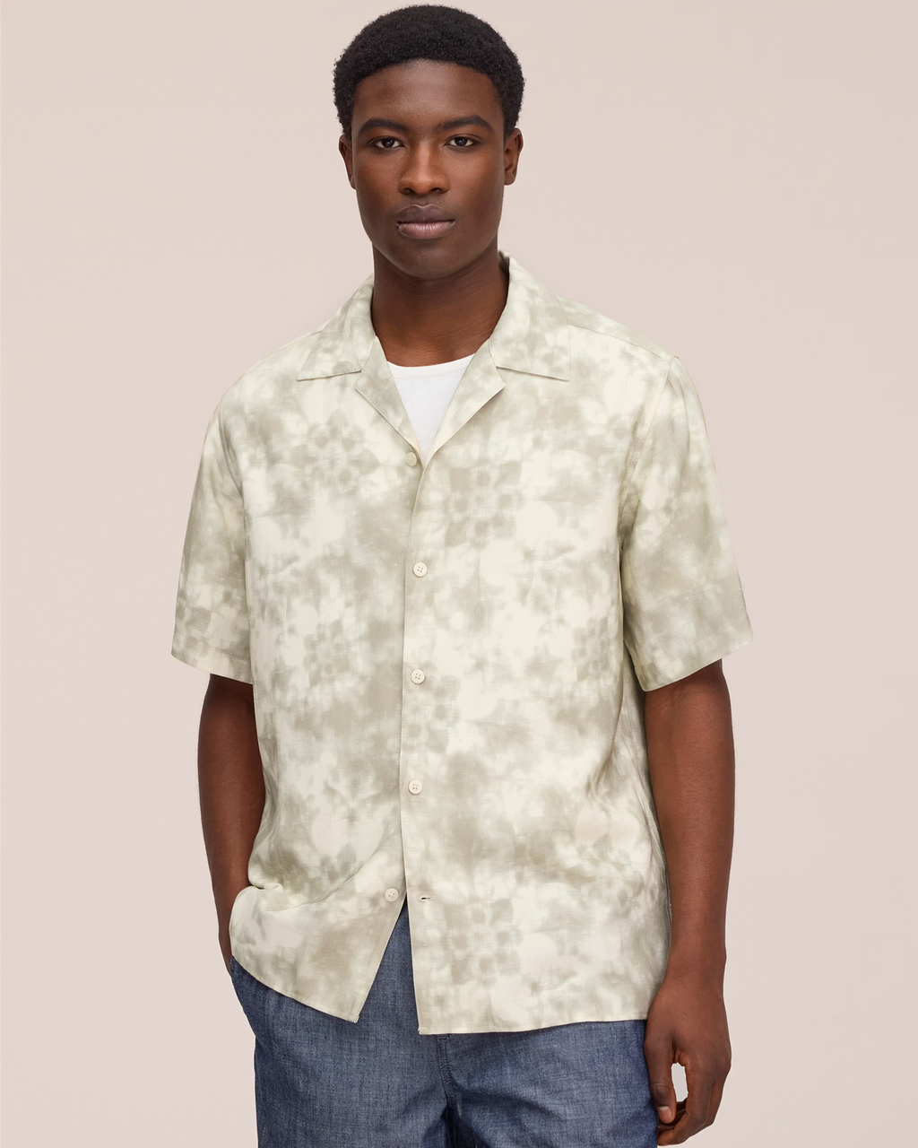 Julio Drapey viscose blend Short Sleeve shirt Green Print