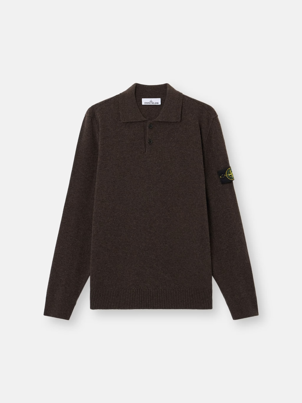 Knitted Wool POLO Sweater LEAD GREY
