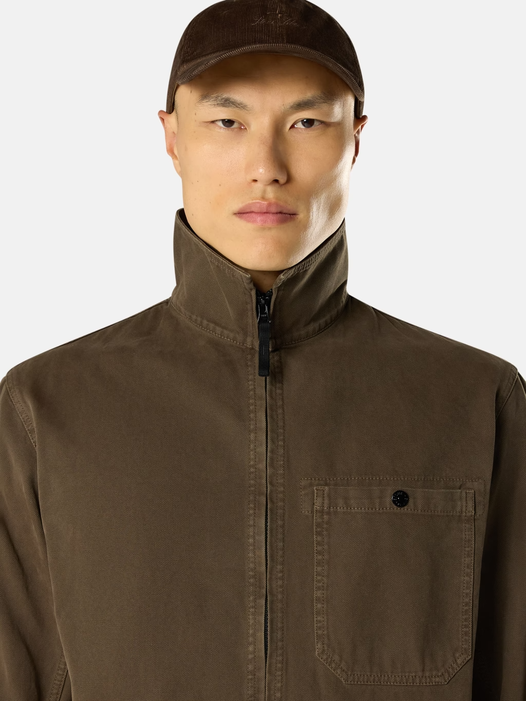 PANAMA COTTON 'OLD' EFFECT OVERSHIRT UMBER