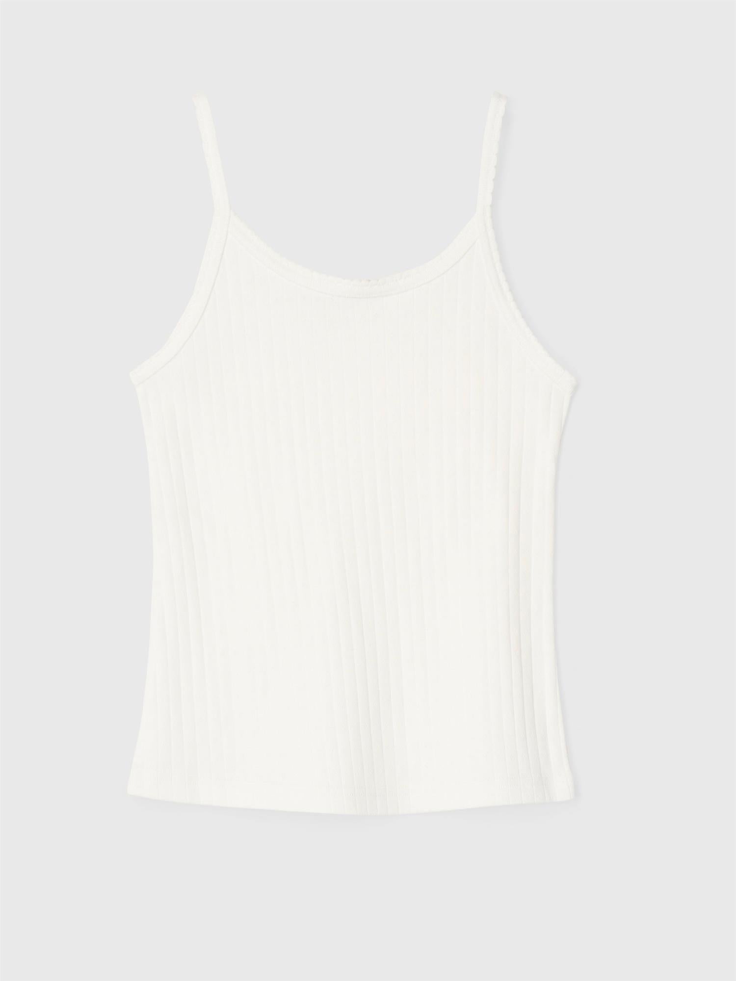 Pointelle Jersey Singlet Bright White